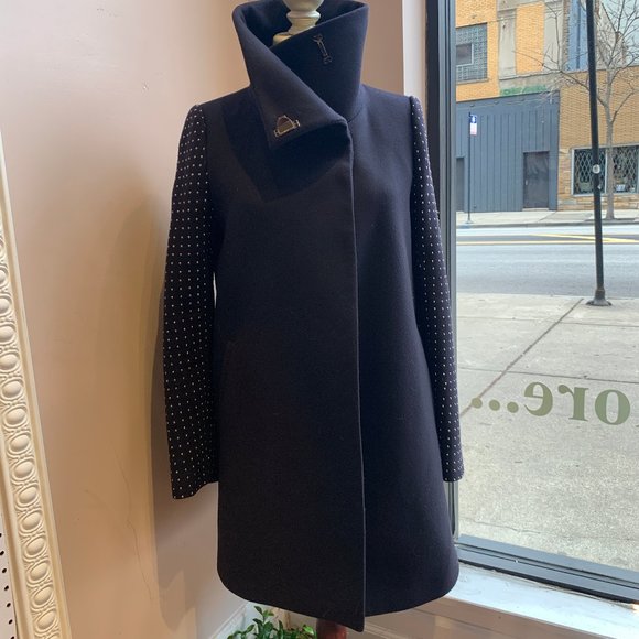 Zara Jackets & Blazers - Gently Worn Women's Zara Funnel Coat w/ Studs